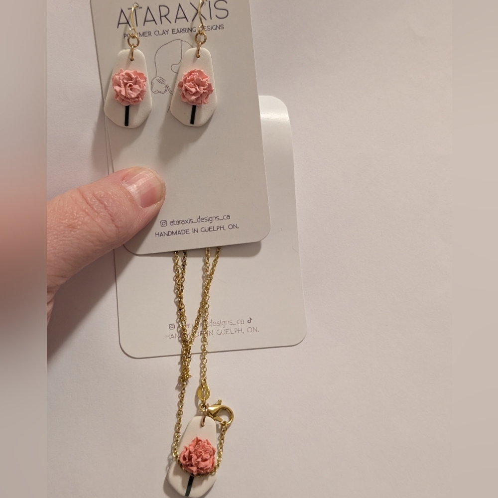 Earrings and necklace set, never worn